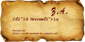 Zöld Annamária névjegykártya